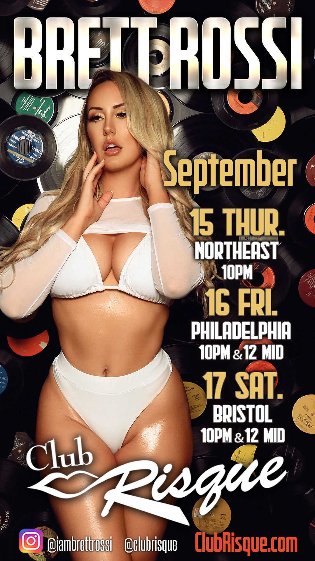 Brett Rossi is coming to Club Risque in September 2022